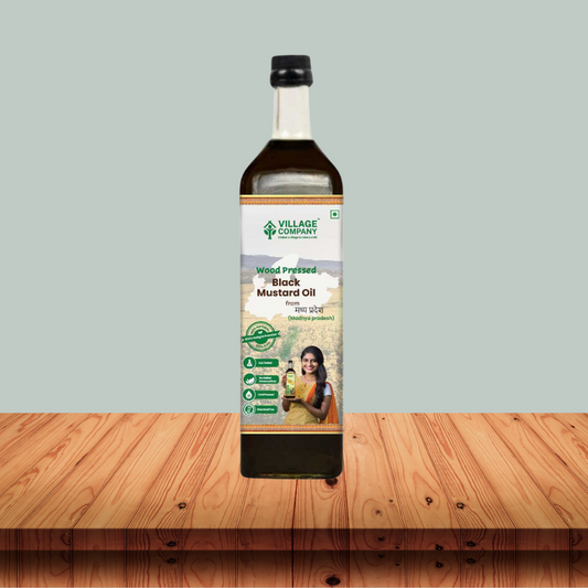 Unrefined Wood-Pressed Black Mustard Oil | Cold-Pressed | Glass Bottle | Highest Pungency | Nothing Added or Extracted |