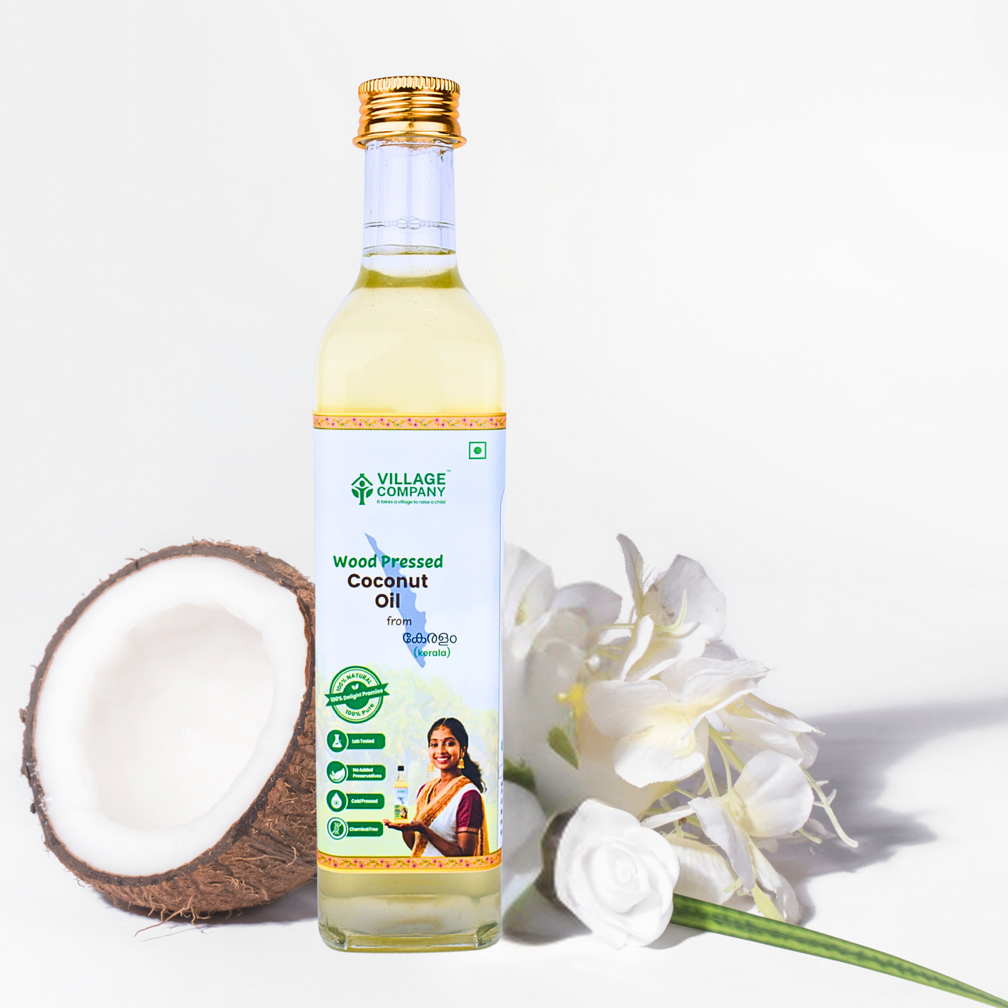 Extra Virgin Coconut Oil from Kerala | Glass Bottle