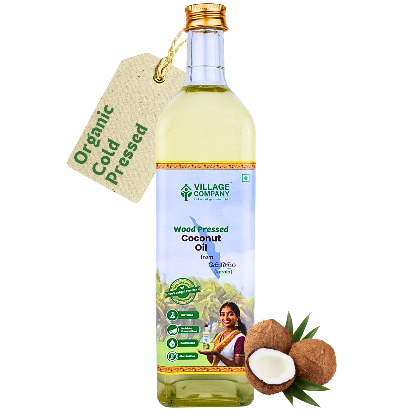 Extra Virgin Coconut Oil from Kerala | Glass Bottle