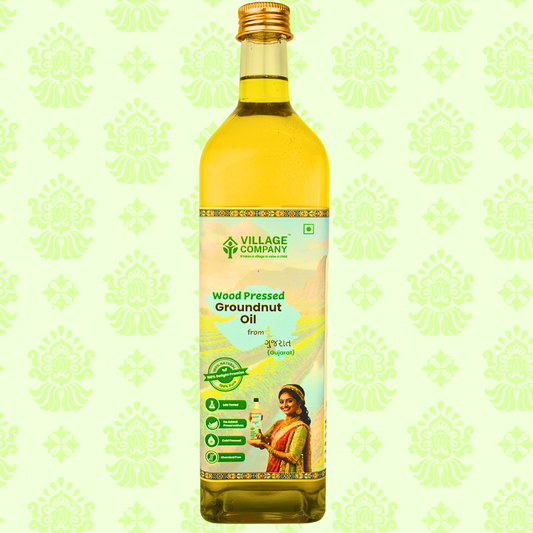 Unrefined Wood-Pressed Groundnut Oil | Cold-Pressed | Glass Bottle