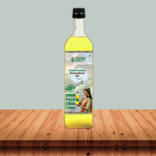 Unrefined Wood-Pressed Groundnut Oil | Cold-Pressed | Glass Bottle | Highest Pungency | Nothing Added or Extracted |