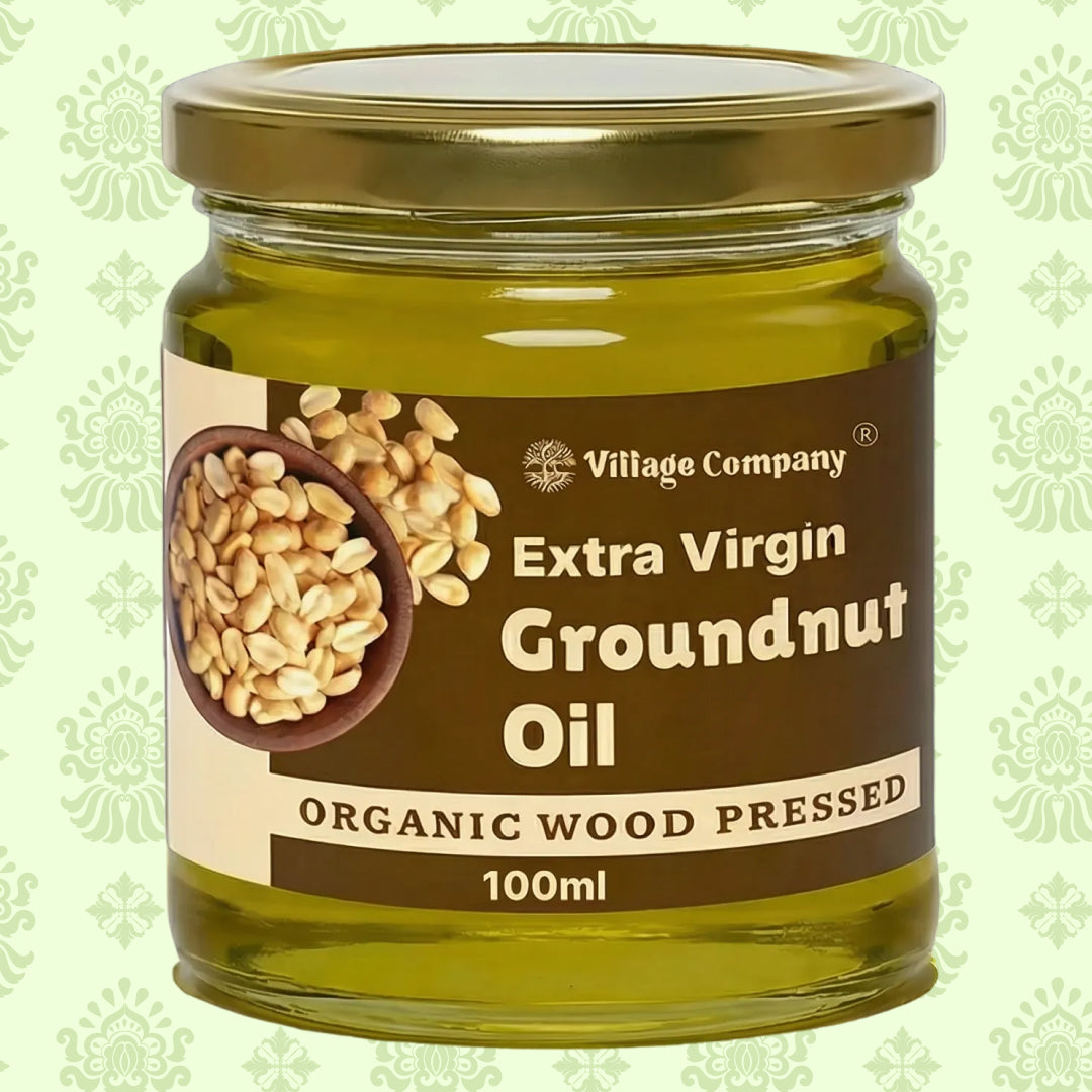 Unrefined Wood-Pressed Groundnut Oil | Cold-Pressed | Glass Bottle