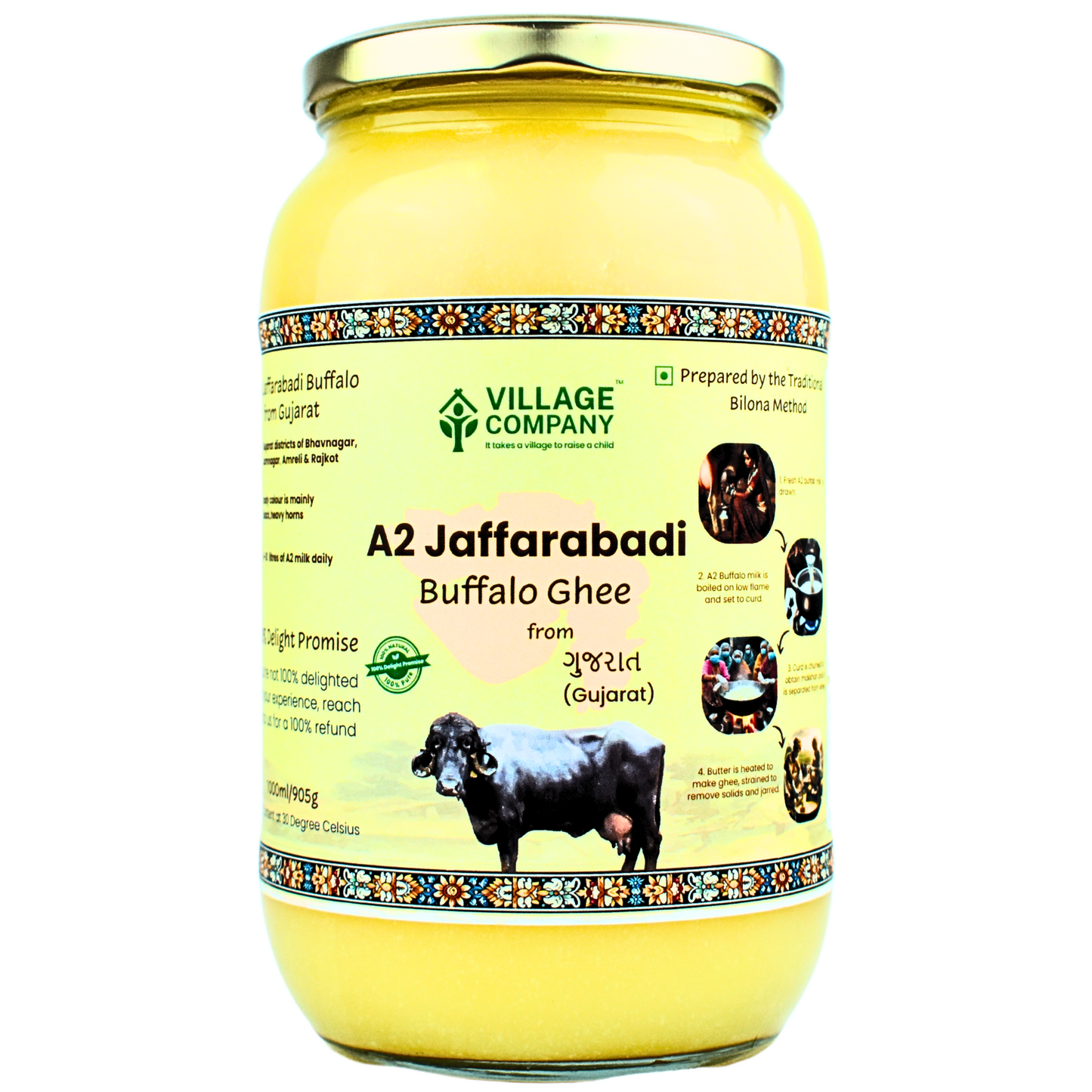 A2 Bilona Jaffarabadi Buffalo Ghee from Villages of Gujarat