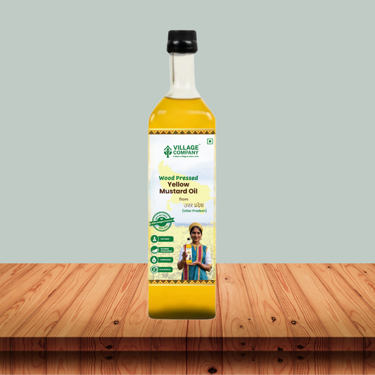 Unrefined Wood-Pressed Yellow Mustard Oil | Cold-Pressed | Glass Bottle | High Pungency | Nothing Added or Extracted |