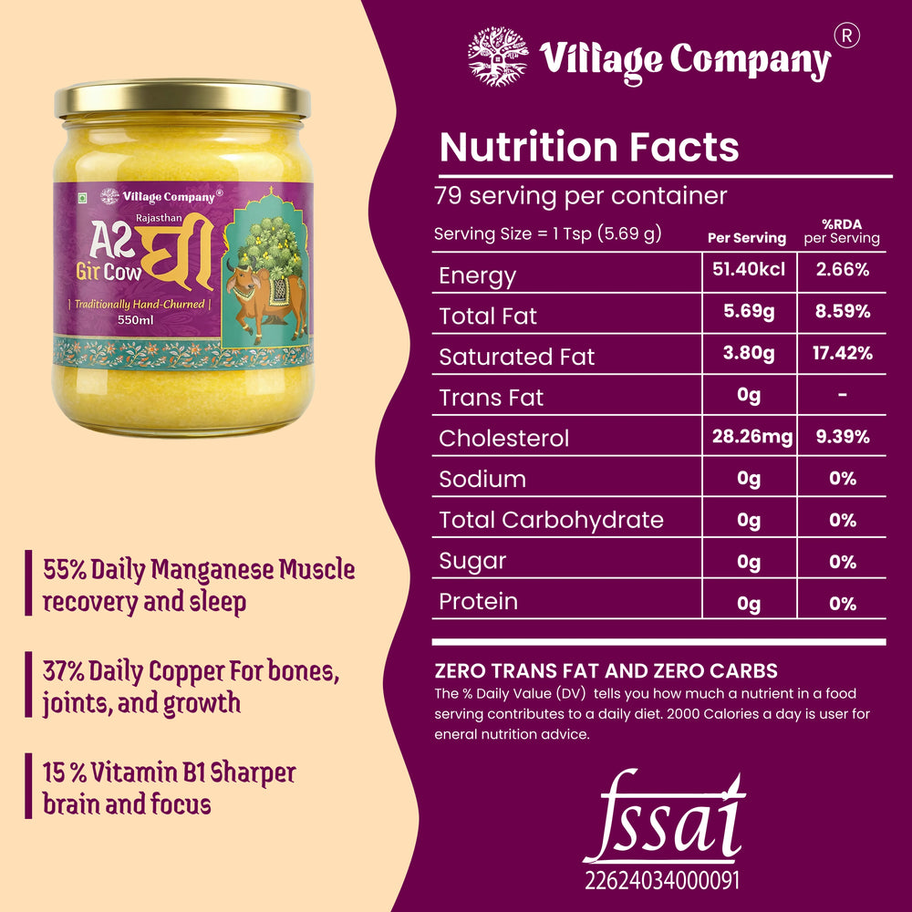 A2 Gir Cow Bilona Ghee from Villages of Rajasthan