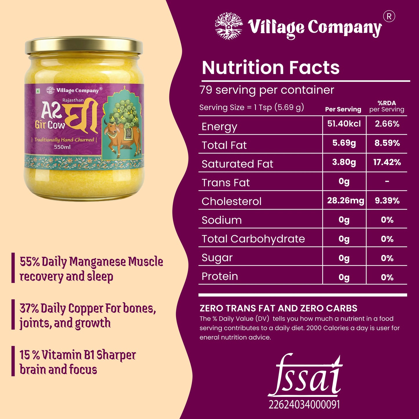 A2 Gir Cow Bilona Ghee from Villages of Rajasthan