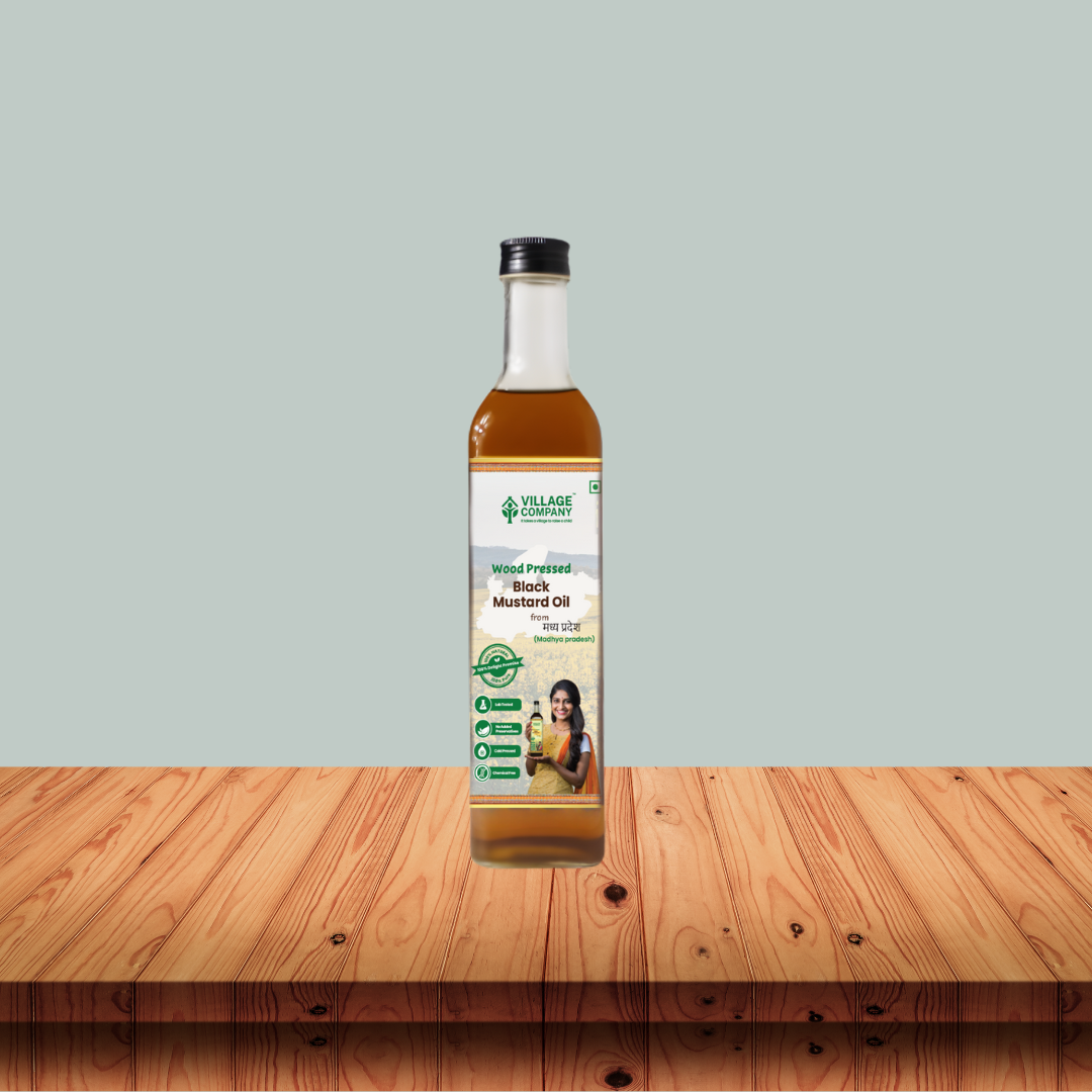 Unrefined Wood-Pressed Black Mustard Oil | Cold-Pressed | Glass Bottle | Highest Pungency | Nothing Added or Extracted |