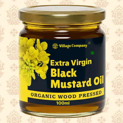 Unrefined Wood-Pressed Black Mustard Oil | Cold-Pressed | Glass Bottle | Highest Pungency | Nothing Added or Extracted |