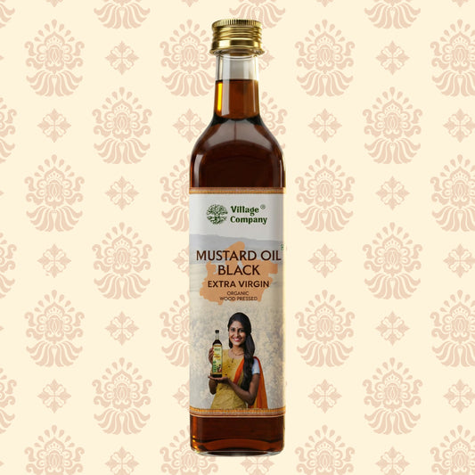 Unrefined Wood-Pressed Black Mustard Oil | Cold-Pressed | Glass Bottle | Highest Pungency | Nothing Added or Extracted |