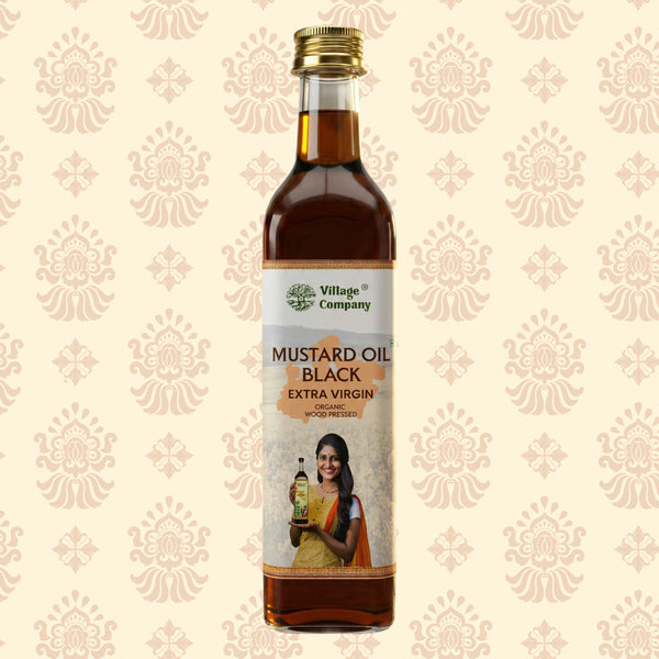 Unrefined Wood-Pressed Black Mustard Oil | Cold-Pressed | Glass Bottle | Highest Pungency | Nothing Added or Extracted |