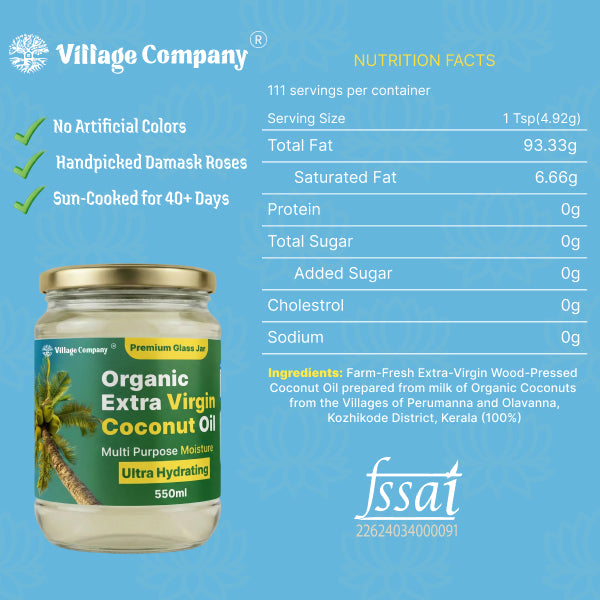 Extra Virgin Coconut Oil from Kerala | Glass Bottle