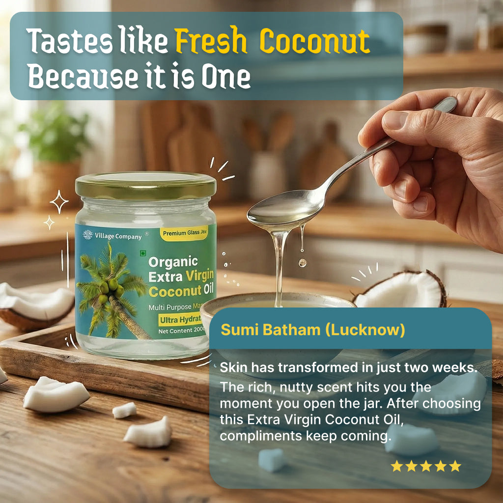 Extra Virgin Coconut Oil from Kerala | Glass Bottle