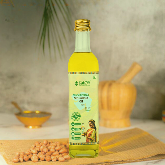 Unrefined Wood-Pressed Groundnut Oil | Cold-Pressed | Glass Bottle | Highest Pungency | Nothing Added or Extracted |