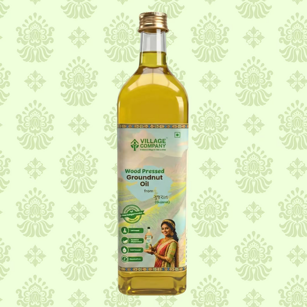 Unrefined Wood-Pressed Groundnut Oil | Cold-Pressed | Glass Bottle