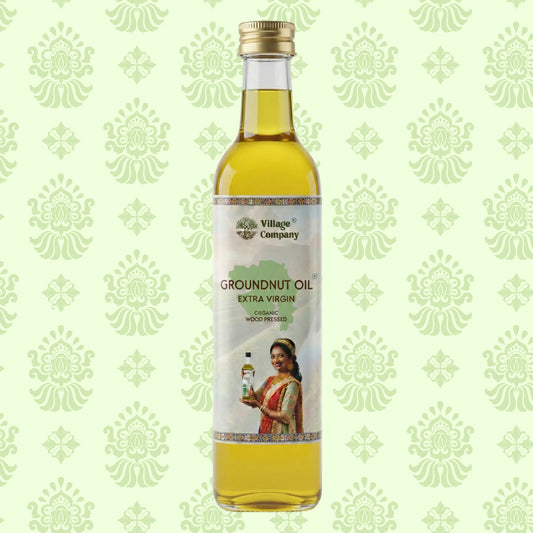 Unrefined Wood-Pressed Groundnut Oil | Cold-Pressed | Glass Bottle