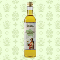 Unrefined Wood-Pressed Groundnut Oil | Cold-Pressed | Glass Bottle