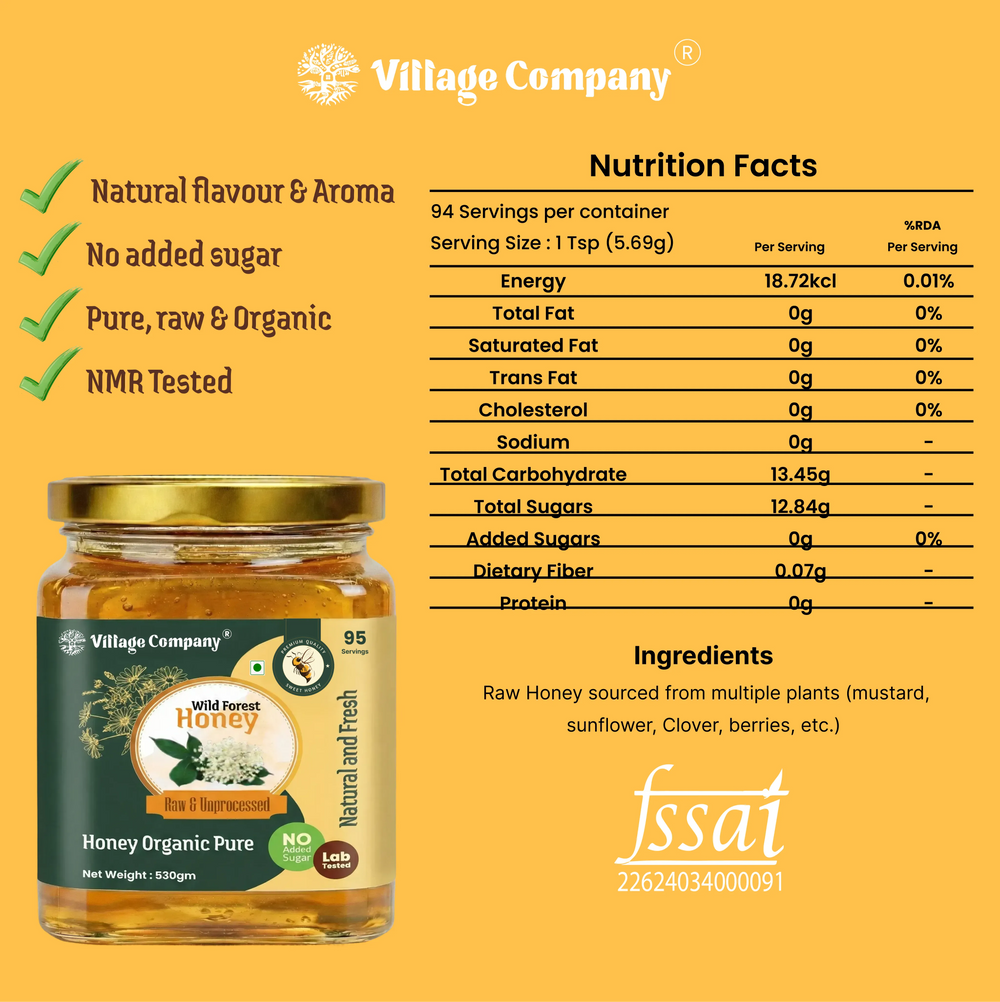 Wild Forest Blossom Raw Organic Honey