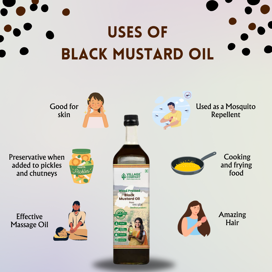 Unrefined Wood-Pressed Black Mustard Oil | Cold-Pressed | Glass Bottle | Highest Pungency | Nothing Added or Extracted |