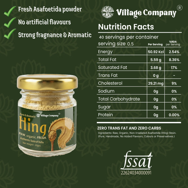 Hing Powder | 100% Raw, Non-GMO, Natural, Non-Irradiated & Unprocessed
