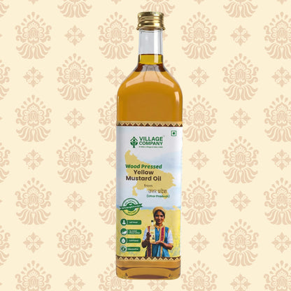 Unrefined Wood-Pressed Yellow Mustard Oil | Cold-Pressed | Glass Bottle | High Pungency | Nothing Added or Extracted |