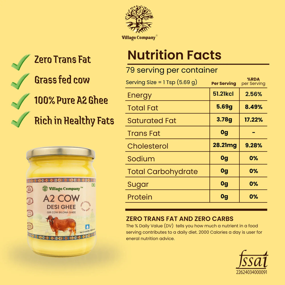 A2 Gir Cow Bilona Ghee from Villages of Gujarat