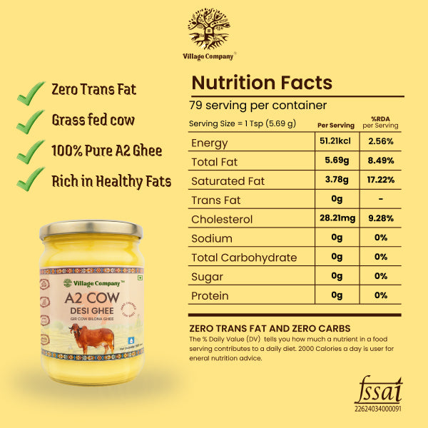 A2 Gir Cow Bilona Ghee from Villages of Gujarat
