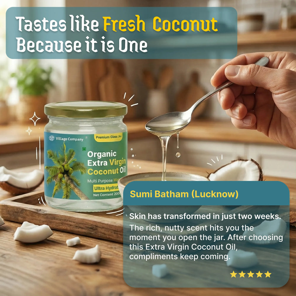 Extra Virgin Coconut Oil from Kerala | Glass Bottle