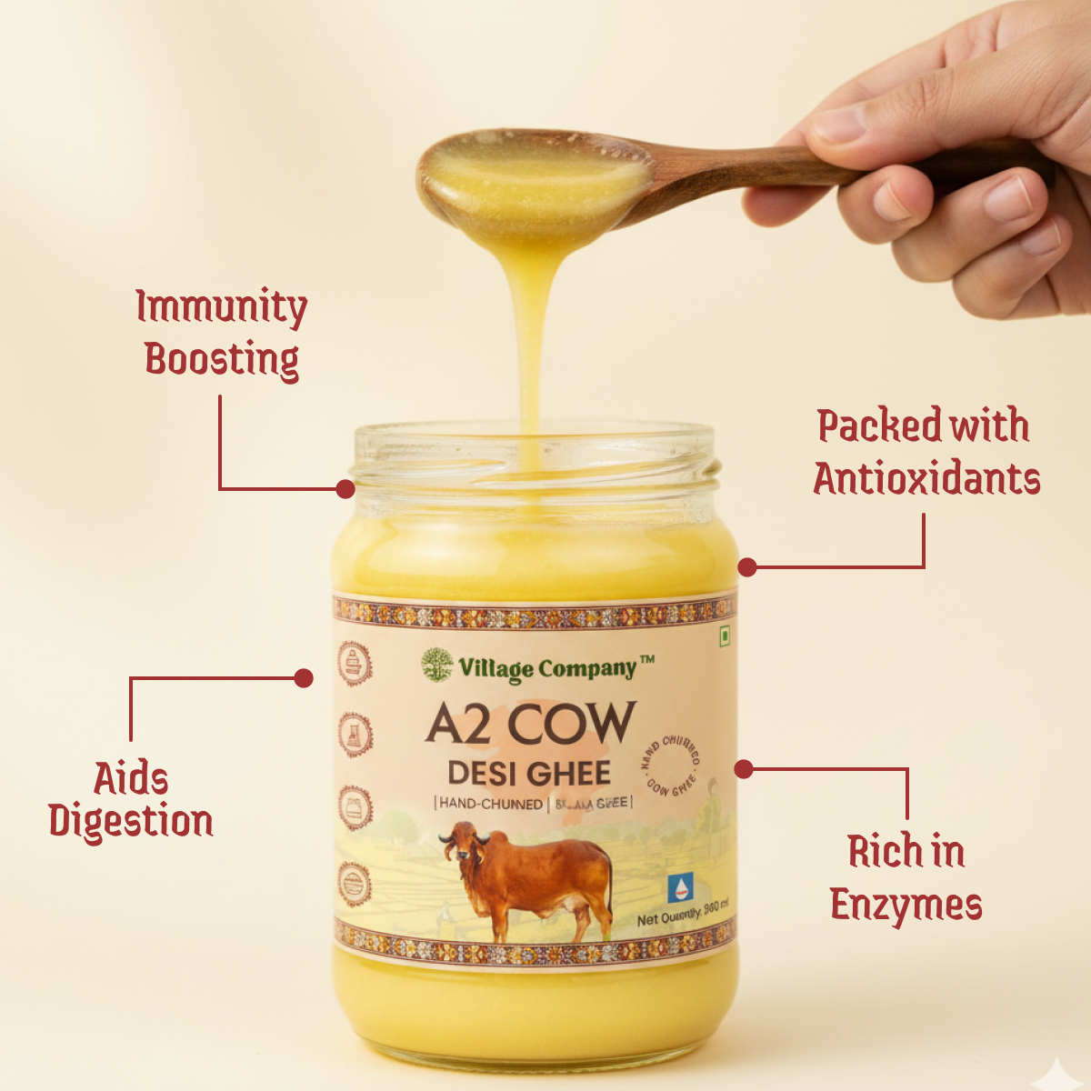 A2 Gir Cow Bilona Ghee from Villages of Gujarat